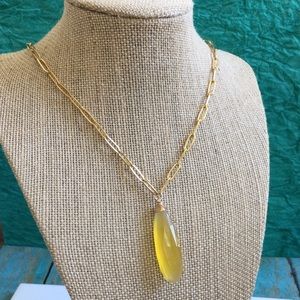 Golden yellow chalcedony necklace